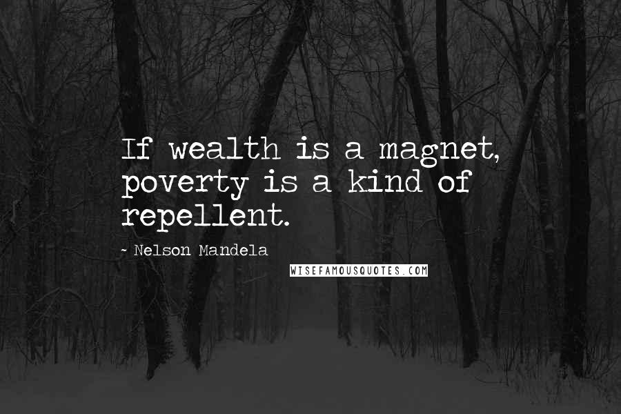 Nelson Mandela quotes: If wealth is a magnet, poverty is a kind of repellent.