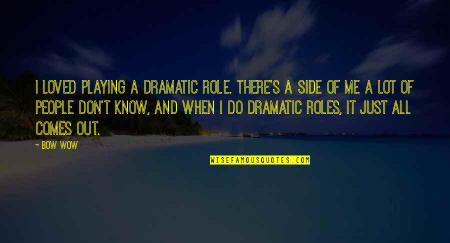 Nelson Mandela Wise Quotes By Bow Wow: I loved playing a dramatic role. There's a Nelson Mandela Wise Quotes By Bow Wow: I loved playing a dramatic role. There's a