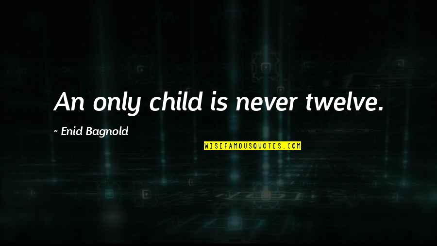 Nelson Mandela Wise Quotes By Enid Bagnold: An only child is never twelve. Nelson Mandela Wise Quotes By Enid Bagnold: An only child is never twelve.
