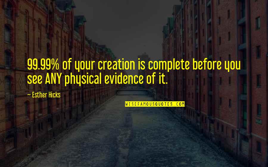 Nelya Shenklyarska Quotes By Esther Hicks: 99.99% of your creation is complete before you