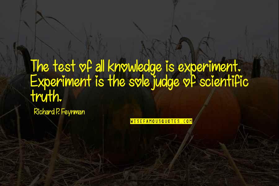 Nemeer Quotes By Richard P. Feynman: The test of all knowledge is experiment. Experiment
