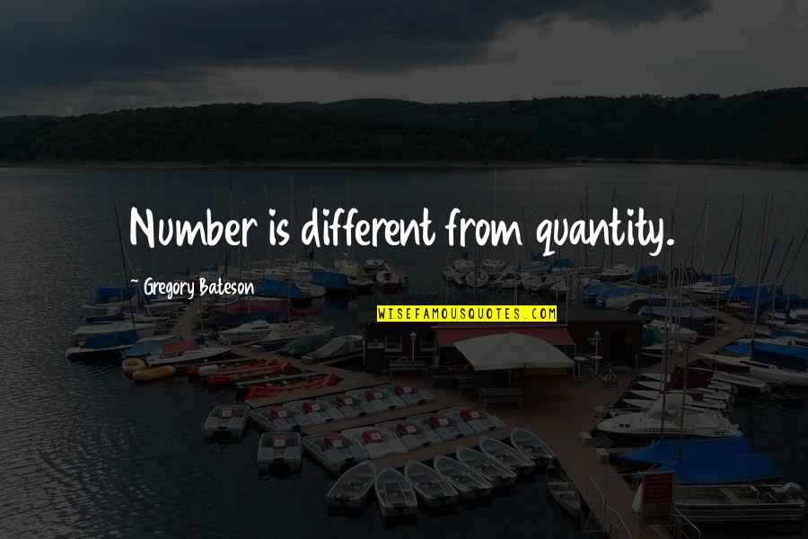 Nemoesque Quotes By Gregory Bateson: Number is different from quantity.