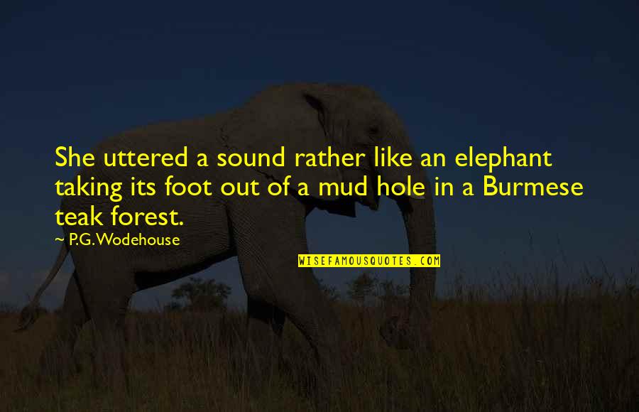 Neo Imperialism Quotes By P.G. Wodehouse: She uttered a sound rather like an elephant