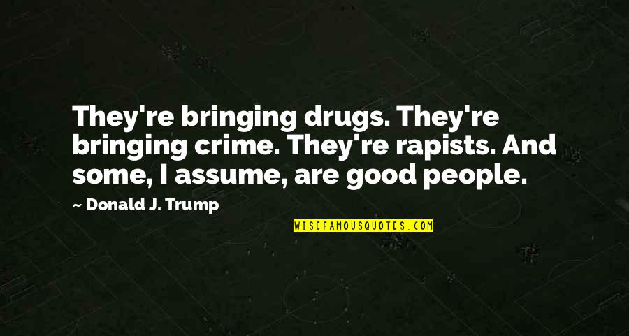 Neobicno Putovanje Quotes By Donald J. Trump: They're bringing drugs. They're bringing crime. They're rapists.
