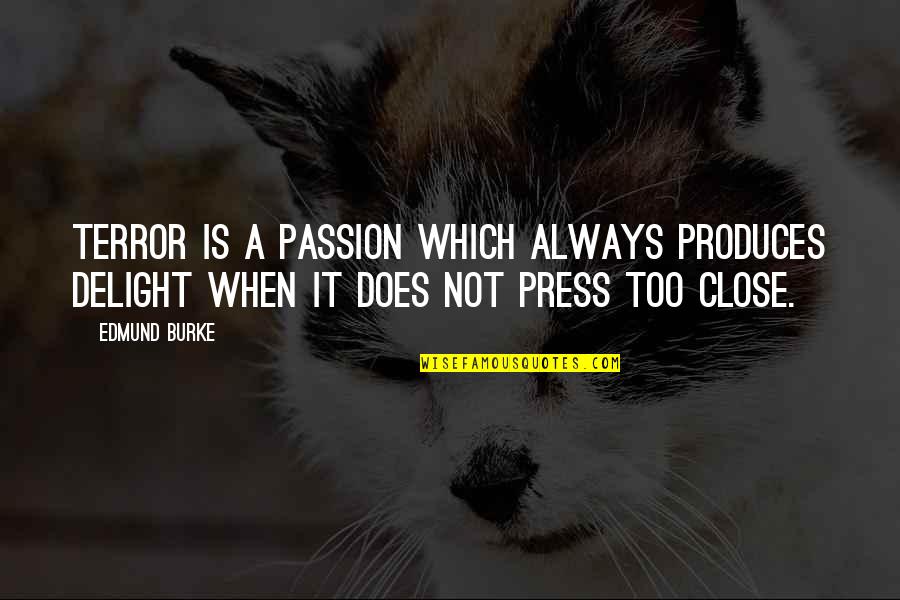 Neoimperial Quotes By Edmund Burke: Terror is a passion which always produces delight