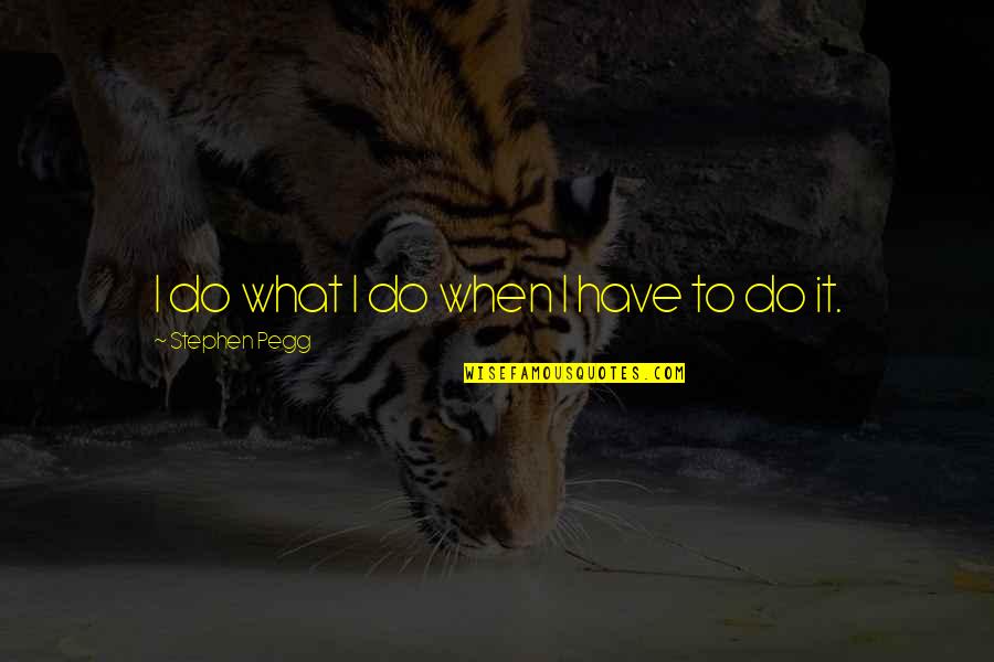 Neopets Quotes By Stephen Pegg: I do what I do when I have