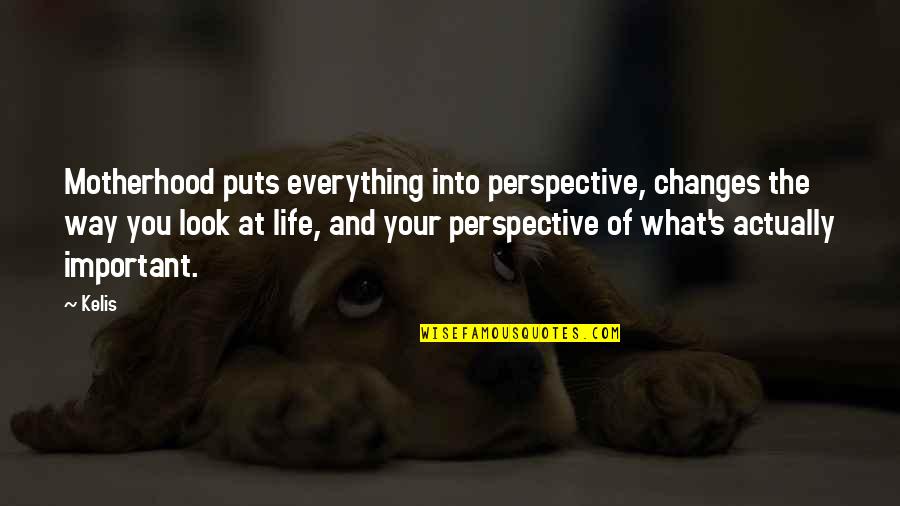 Nepal Earthquake Prayer Quotes By Kelis: Motherhood puts everything into perspective, changes the way
