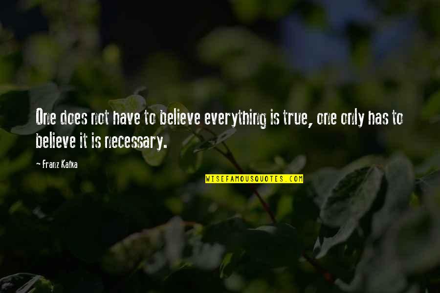 Nepali Culture Quotes By Franz Kafka: One does not have to believe everything is