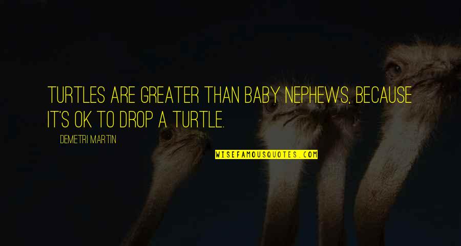 Nephews Quotes By Demetri Martin: Turtles are greater than baby nephews, because it's