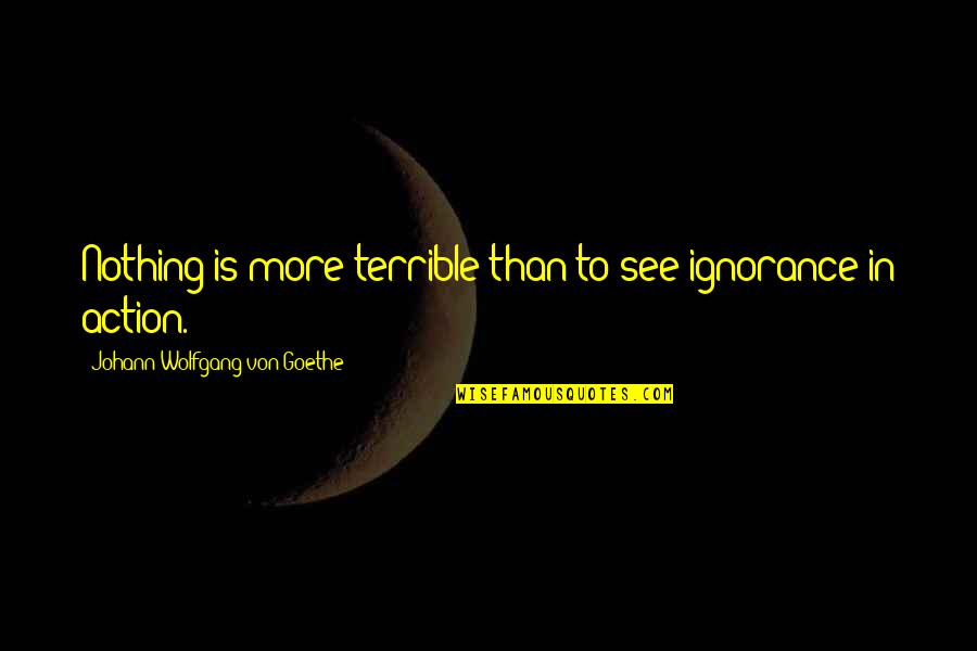 Neriadi Quotes By Johann Wolfgang Von Goethe: Nothing is more terrible than to see ignorance Neriadi Quotes By Johann Wolfgang Von Goethe: Nothing is more terrible than to see ignorance