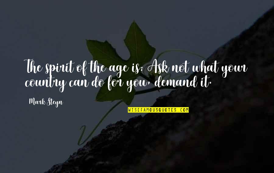 Nericcio Quotes By Mark Steyn: The spirit of the age is: Ask not