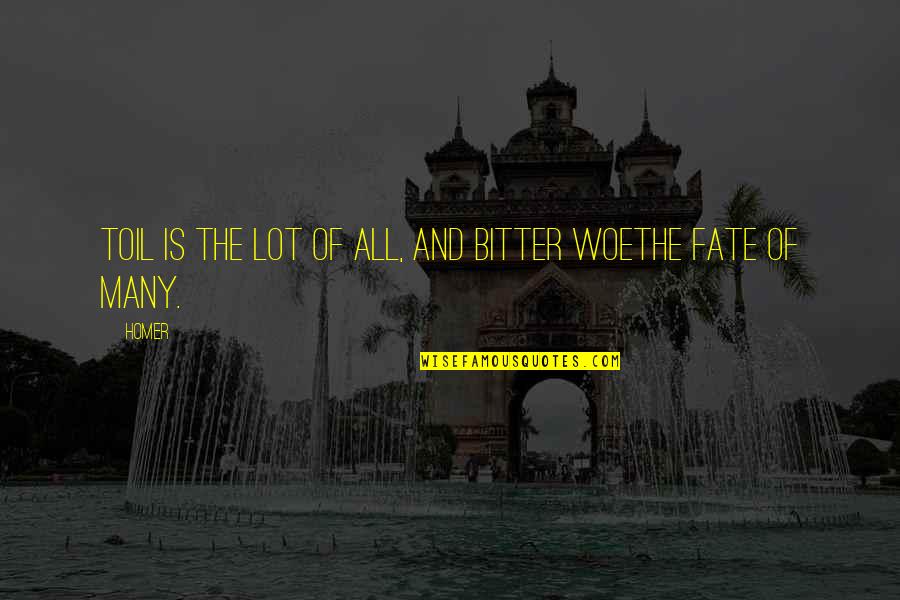 Nerisha Alwar Quotes By Homer: Toil is the lot of all, and bitter
