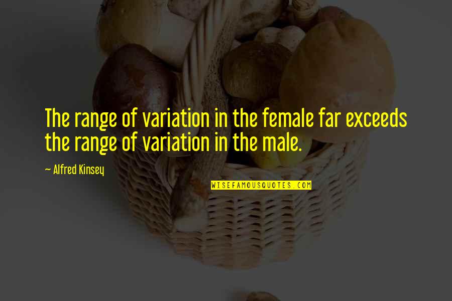 Neriya Movie Quotes By Alfred Kinsey: The range of variation in the female far