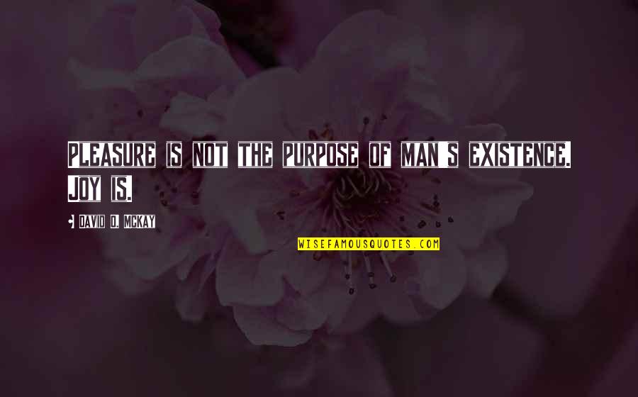 Nernsts Equation Quotes By David O. McKay: Pleasure is not the purpose of man's existence.