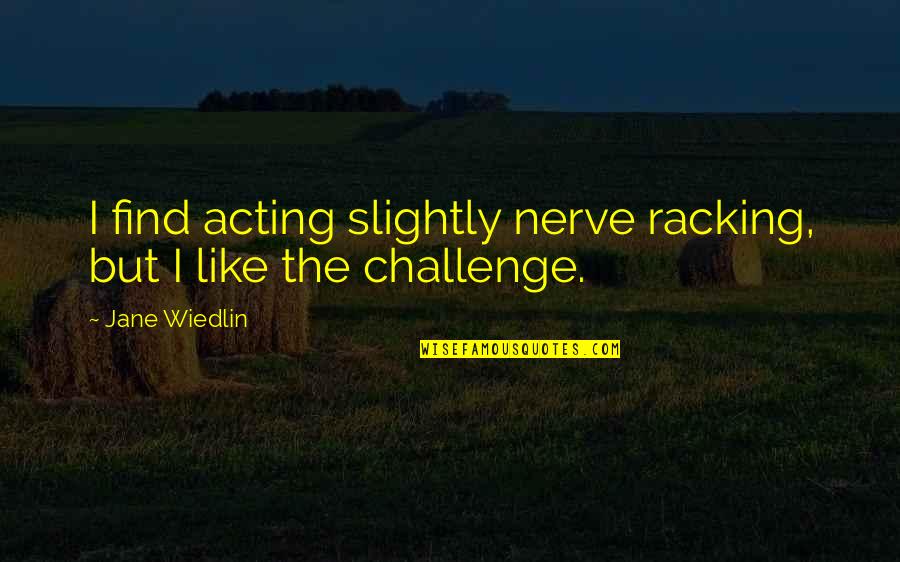 Nerve'd Quotes By Jane Wiedlin: I find acting slightly nerve racking, but I