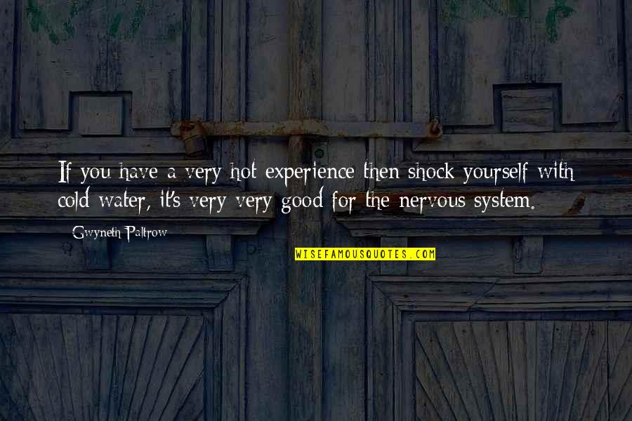 Nervous Is Good Quotes By Gwyneth Paltrow: If you have a very hot experience then