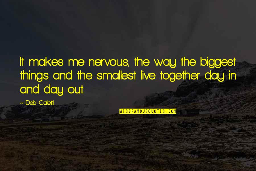 Nervous Quotes By Deb Caletti: It makes me nervous, the way the biggest