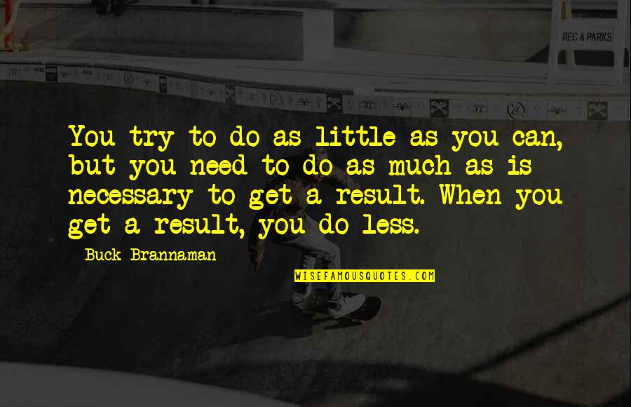 Neshotah Quotes By Buck Brannaman: You try to do as little as you Neshotah Quotes By Buck Brannaman: You try to do as little as you