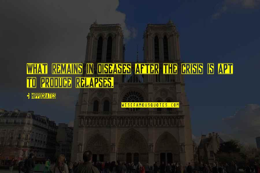 Neshotah Quotes By Hippocrates: What remains in diseases after the crisis is