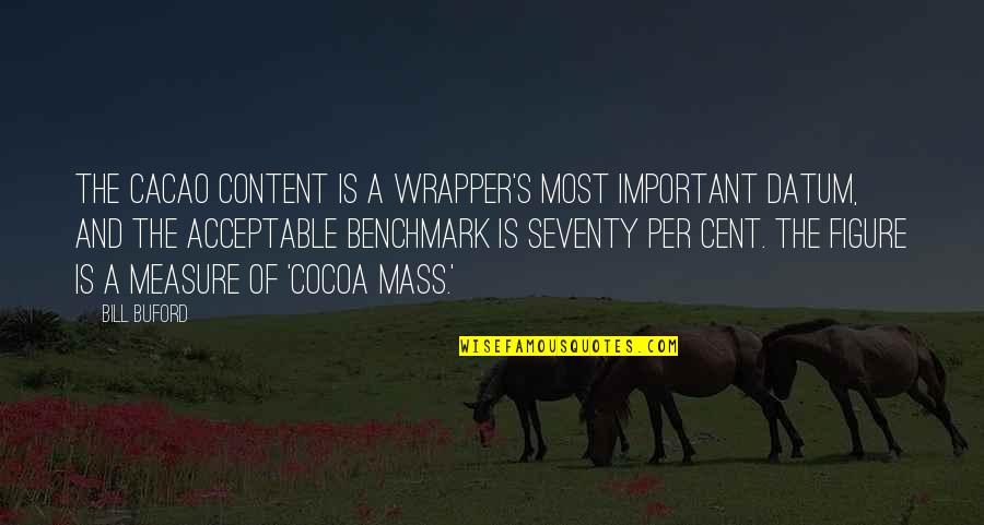 Nesnelerin Interneti Quotes By Bill Buford: The cacao content is a wrapper's most important Nesnelerin Interneti Quotes By Bill Buford: The cacao content is a wrapper's most important