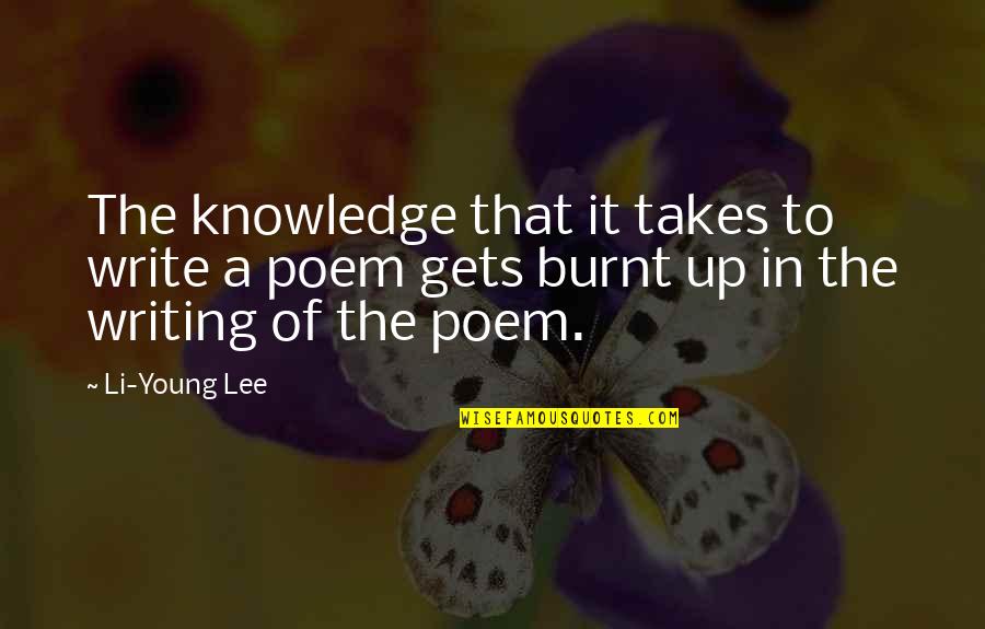 Nessarose Thropp Quotes By Li-Young Lee: The knowledge that it takes to write a