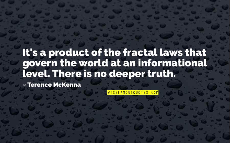 Nessessarily Quotes By Terence McKenna: It's a product of the fractal laws that Nessessarily Quotes By Terence McKenna: It's a product of the fractal laws that