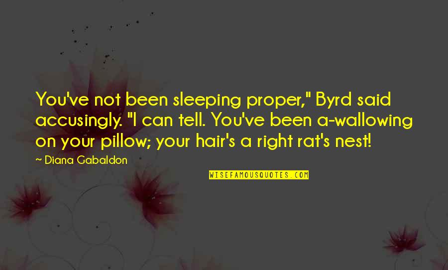 Nest Quotes By Diana Gabaldon: You've not been sleeping proper," Byrd said accusingly.