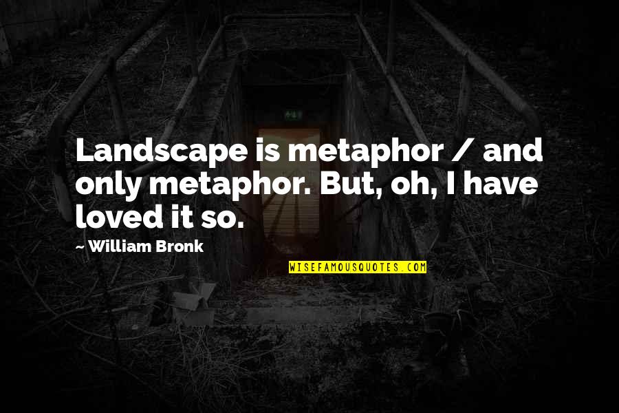Nesterenko Specific Chiropractic Quotes By William Bronk: Landscape is metaphor / and only metaphor. But,