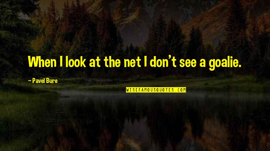 Net Quotes By Pavel Bure: When I look at the net I don't