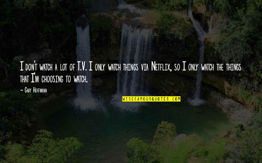 Netflix And Quotes By Gaby Hoffmann: I don't watch a lot of T.V. I Netflix And Quotes By Gaby Hoffmann: I don't watch a lot of T.V. I