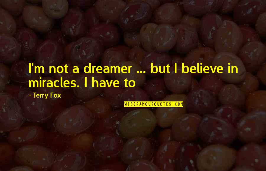 Nether Quotes By Terry Fox: I'm not a dreamer ... but I believe