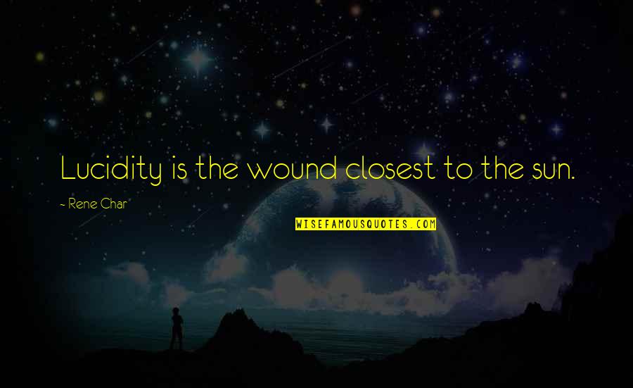 Nethers Quotes By Rene Char: Lucidity is the wound closest to the sun.