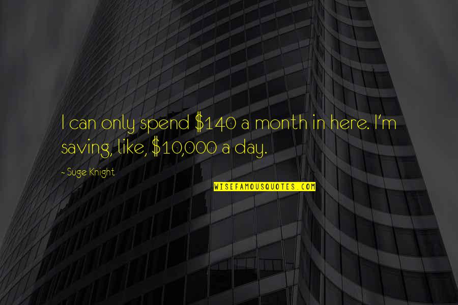 Netless Erosion Quotes By Suge Knight: I can only spend $140 a month in