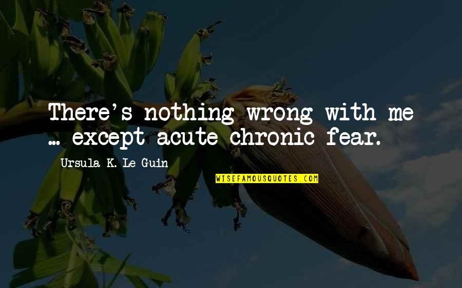 Netscher Paintings Quotes By Ursula K. Le Guin: There's nothing wrong with me ... except acute Netscher Paintings Quotes By Ursula K. Le Guin: There's nothing wrong with me ... except acute