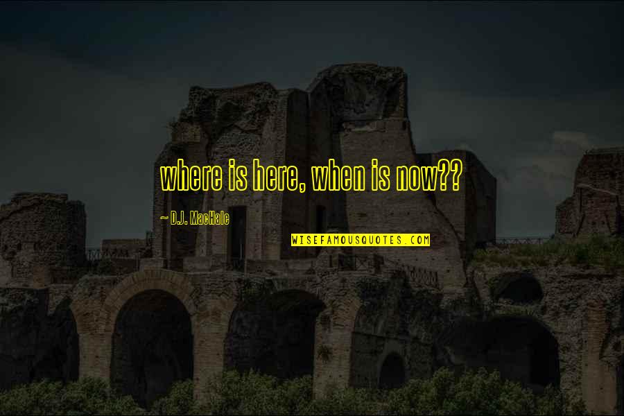 Netties Hartland Quotes By D.J. MacHale: where is here, when is now?? Netties Hartland Quotes By D.J. MacHale: where is here, when is now??