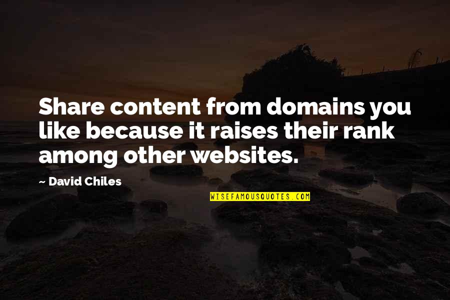 Network Etiquette Rules Quotes By David Chiles: Share content from domains you like because it