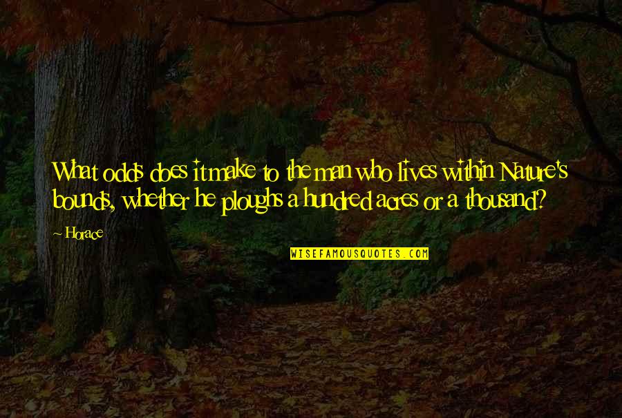 Networking Plus Class Quotes By Horace: What odds does it make to the man