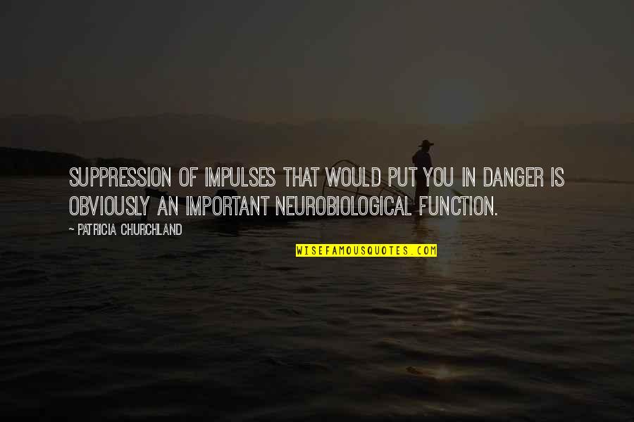 Neurobiological Quotes By Patricia Churchland: Suppression of impulses that would put you in