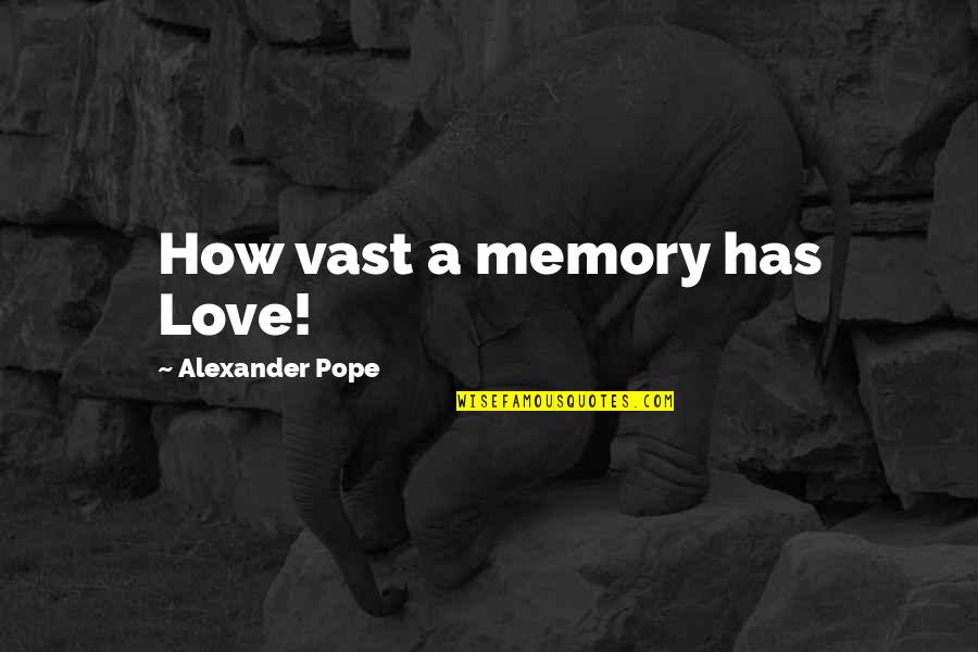 Neurosciences Major Quotes By Alexander Pope: How vast a memory has Love!