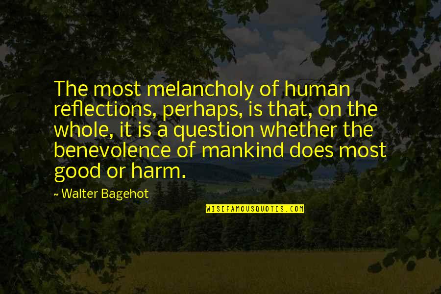 Neurosciences Mma Quotes By Walter Bagehot: The most melancholy of human reflections, perhaps, is