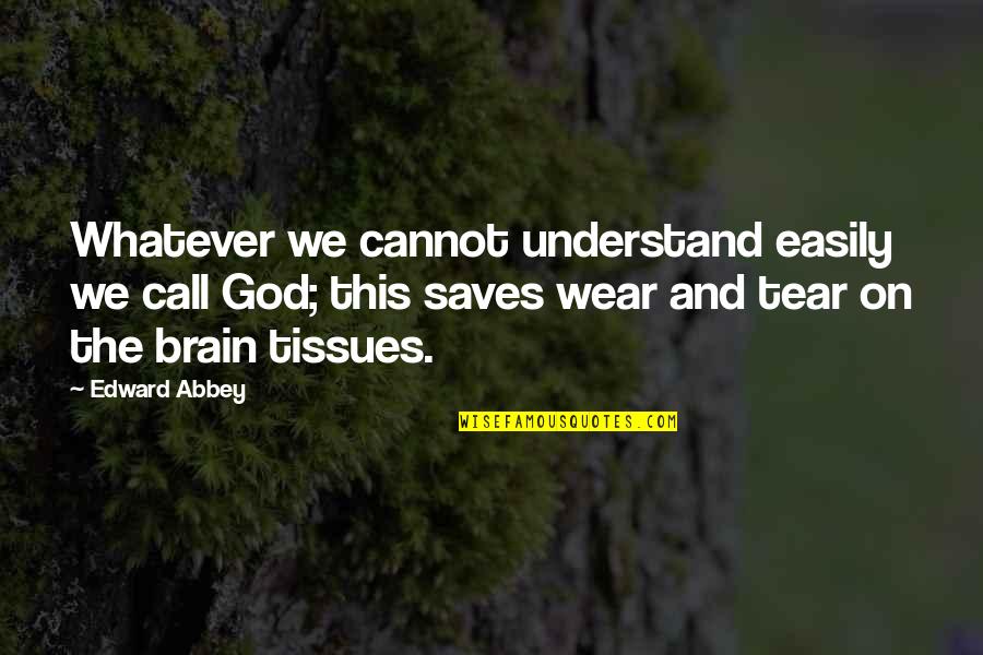 Neuroscientific Research Quotes By Edward Abbey: Whatever we cannot understand easily we call God;