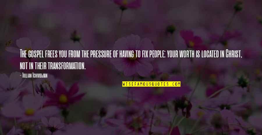 Neutersol Quotes By Tullian Tchividjian: The gospel frees you from the pressure of Neutersol Quotes By Tullian Tchividjian: The gospel frees you from the pressure of