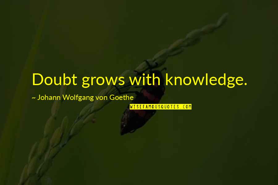 Neutral Observer Quotes By Johann Wolfgang Von Goethe: Doubt grows with knowledge. Neutral Observer Quotes By Johann Wolfgang Von Goethe: Doubt grows with knowledge.