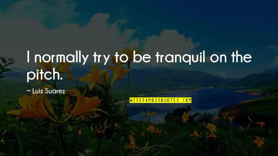 Neutraliseren Quotes By Luis Suarez: I normally try to be tranquil on the Neutraliseren Quotes By Luis Suarez: I normally try to be tranquil on the