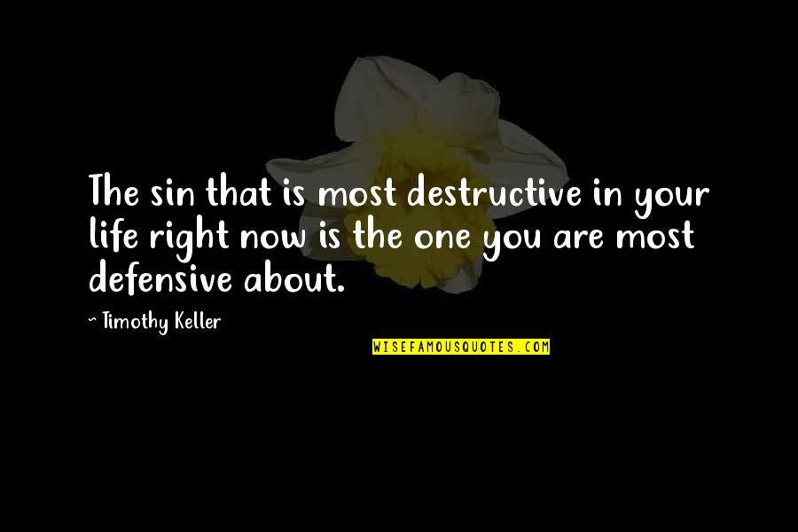 Neutralization Reactions Quotes By Timothy Keller: The sin that is most destructive in your