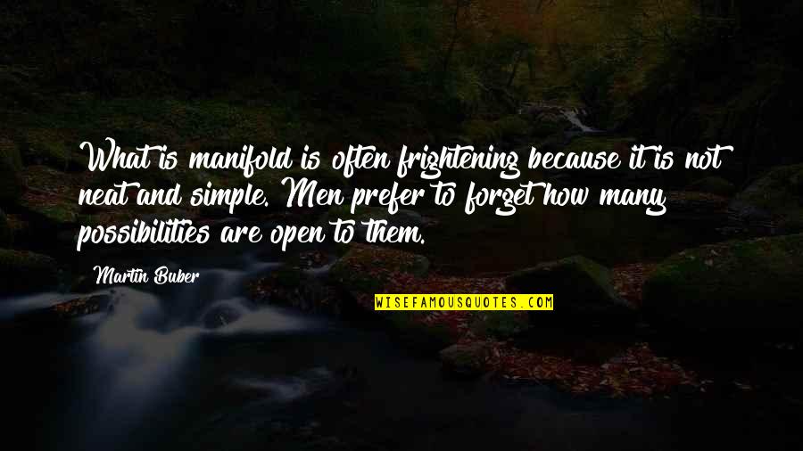 Nevelson Sky Quotes By Martin Buber: What is manifold is often frightening because it