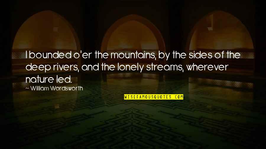 Nevene Mosharrafa Quotes By William Wordsworth: I bounded o'er the mountains, by the sides