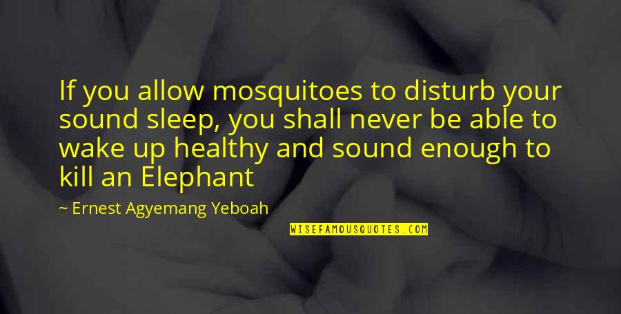 Never Allow Quotes By Ernest Agyemang Yeboah: If you allow mosquitoes to disturb your sound