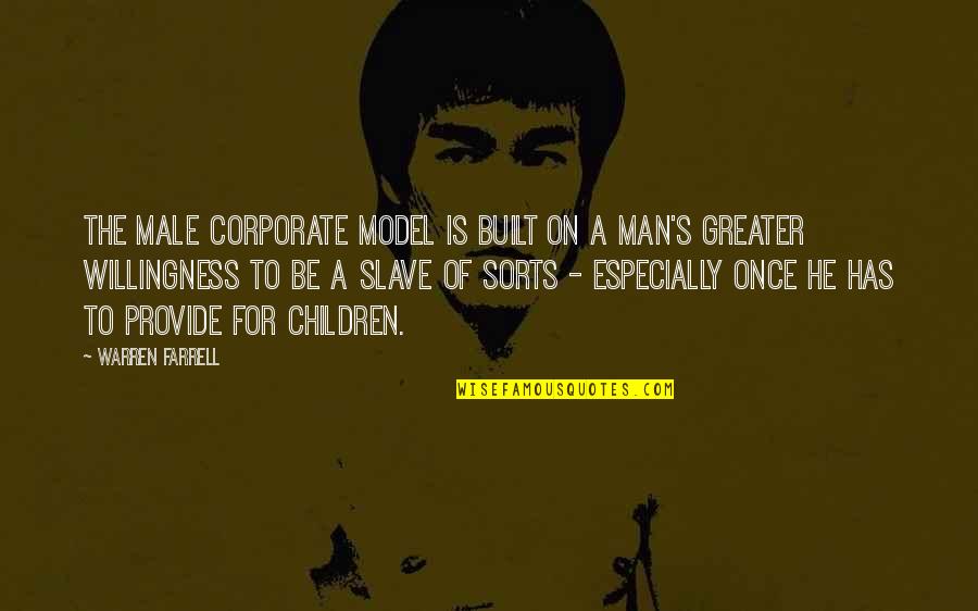 Never Be Always Available To Anyone Quotes By Warren Farrell: The male corporate model is built on a Never Be Always Available To Anyone Quotes By Warren Farrell: The male corporate model is built on a