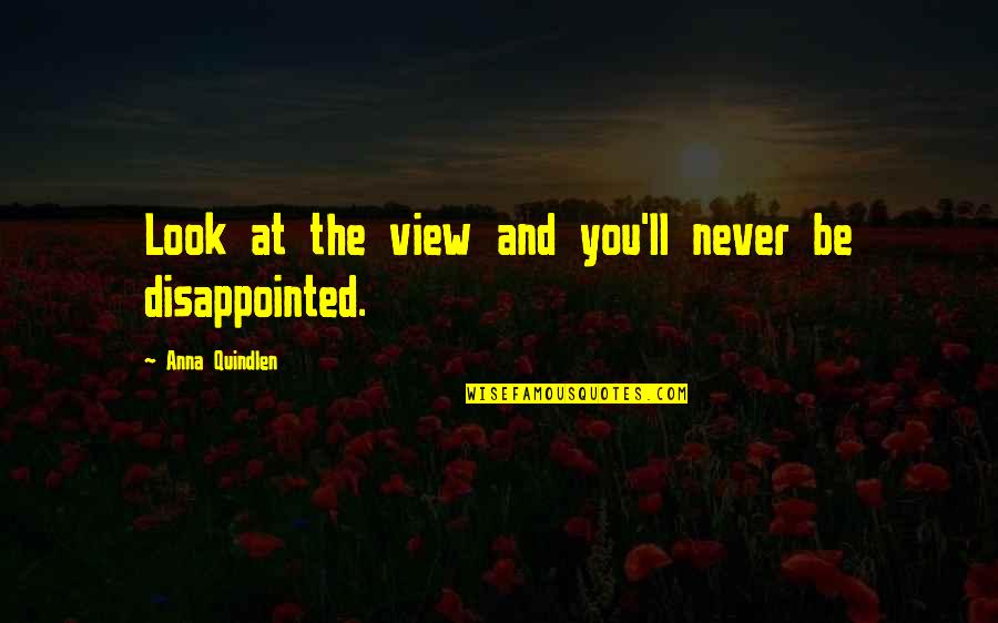 Never Be Disappointed Quotes By Anna Quindlen: Look at the view and you'll never be